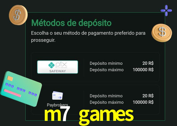 O cassino m7 games oferece uma grande variedade de métodos de pagamento